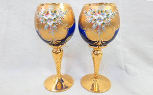 Venetian glass（ベネチアングラス）ムラノガラス ワイングラス